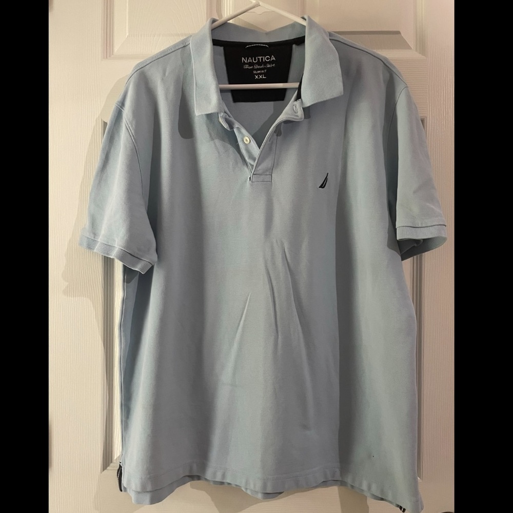 Light blue men’s Nautica polo shirt